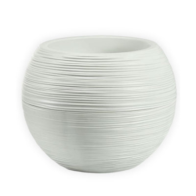 Round White Plant Pot, Indoor Outdoor Home, Office, Patio, Front Porch, Backyard Decor, 13" Succulent Planter