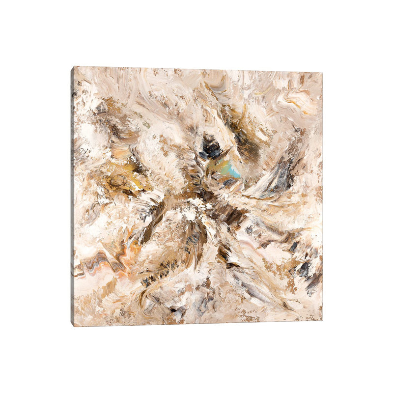 Neutral Marble With Hint Of Turquoise by Radek Smach - Gallery-Wrapped Canvas Giclée on Canvas, Wrapped Canvas