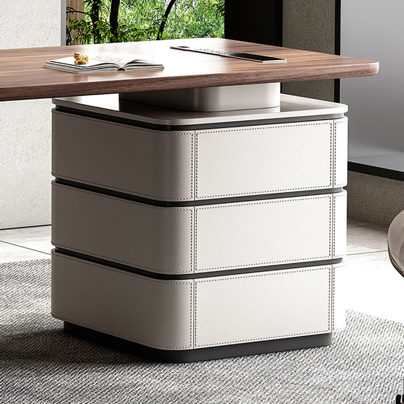 Bureau en bois massif d'inspiration rétro, 29.5" H x 55.1" W x 27.6" D