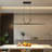 Black Linear Pendant Light Hanging Lamp with Acrylic Decorative U-Shape Modern LED Suspension Lamps