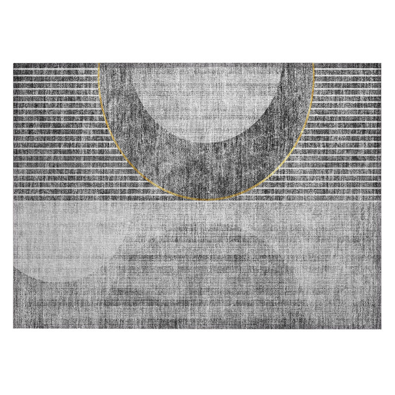 Washable Striped Indoor / Outdoor Rug, Rectangle 1'8" x 2'6"