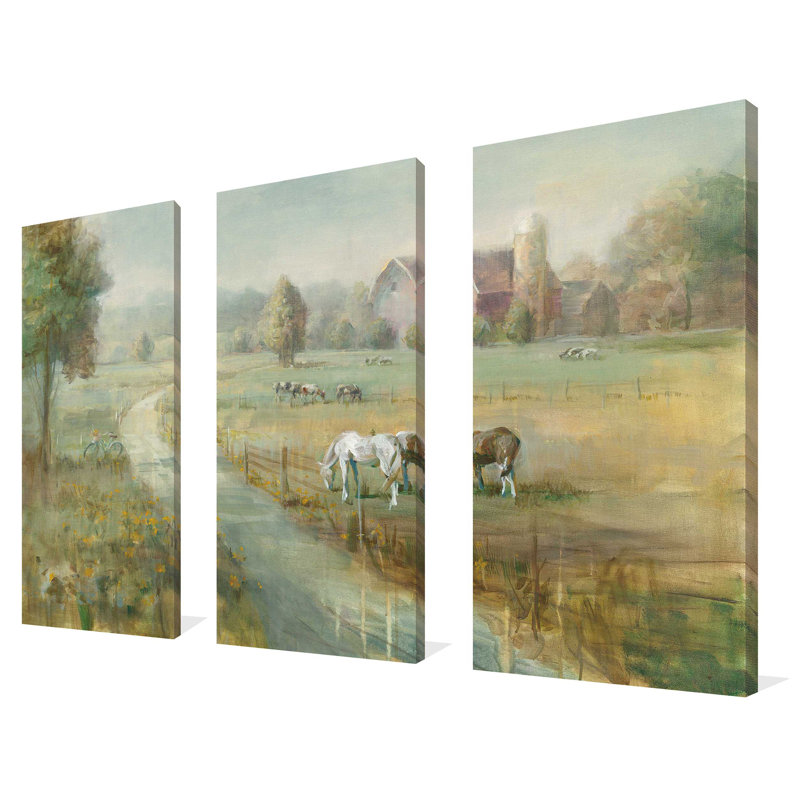 "Tranquil Farm", ensemble de 3 impressions sur toile
