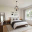 Luminaire suspendu style globe 4 lumières Farmhouse