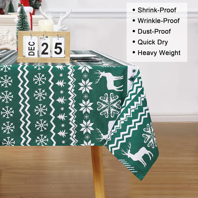Akuila Round Chevron Tablecloth, Green