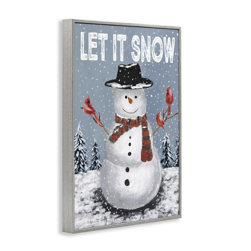 Let It Snow Joyful Snowman, giclée encadrée, conception par Dogwood, H 30 po x l 20 po, Estampe numérique Farmhouse