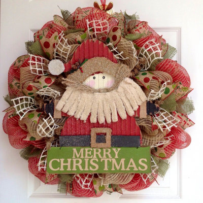 Couronne en acrylique 24 po Country Merry Christmas