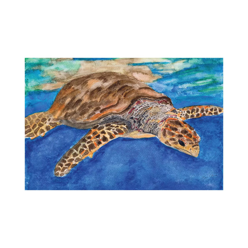 Turtle at Sea 1 Piece Wrapped Canvas Wall Art, 30.48 cm H x 45.72 cm W