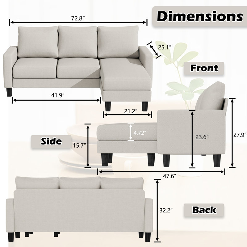 Canapé modulaire Aretina, Blanc cassé