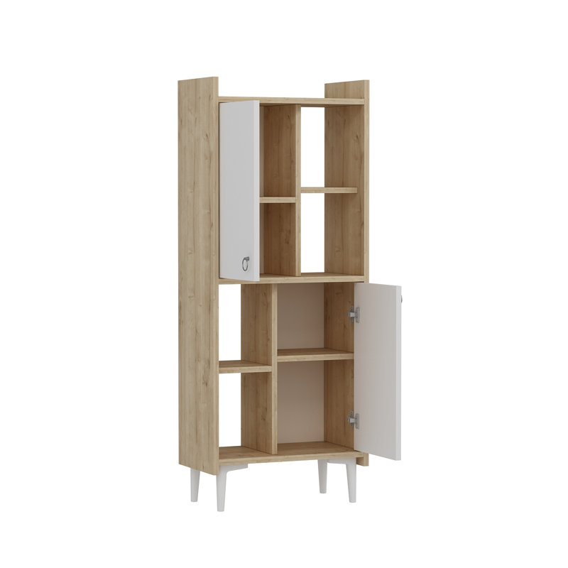 Glendale Freestanding Bathroom Cabinet, White/Natural