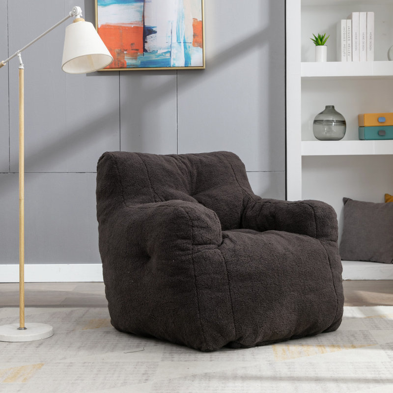 Aleya Boneless modern 39.4'' Lazy Sofa Bean Bag Small Couches For Small Spaces Lazy Sofa, Dark Gray