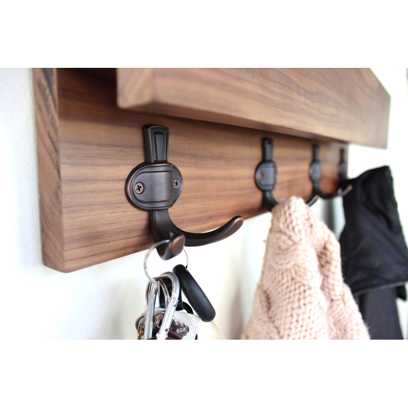 Clorinda Solid Wood Wall Organizer, Walnut