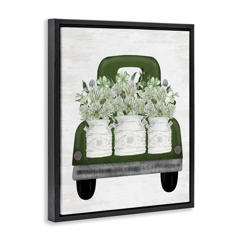 Cadre flottant Spring Shamrock Assortments, Cadre flottant noir de jais, H 21 po x l 17 po