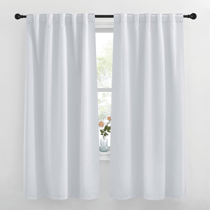 Blackout Curtain Light & Noise Reducing Room Darkening Drapes for Bedroom/Living Room/Kitchen, 2 Pieces, 42" W x 70" L