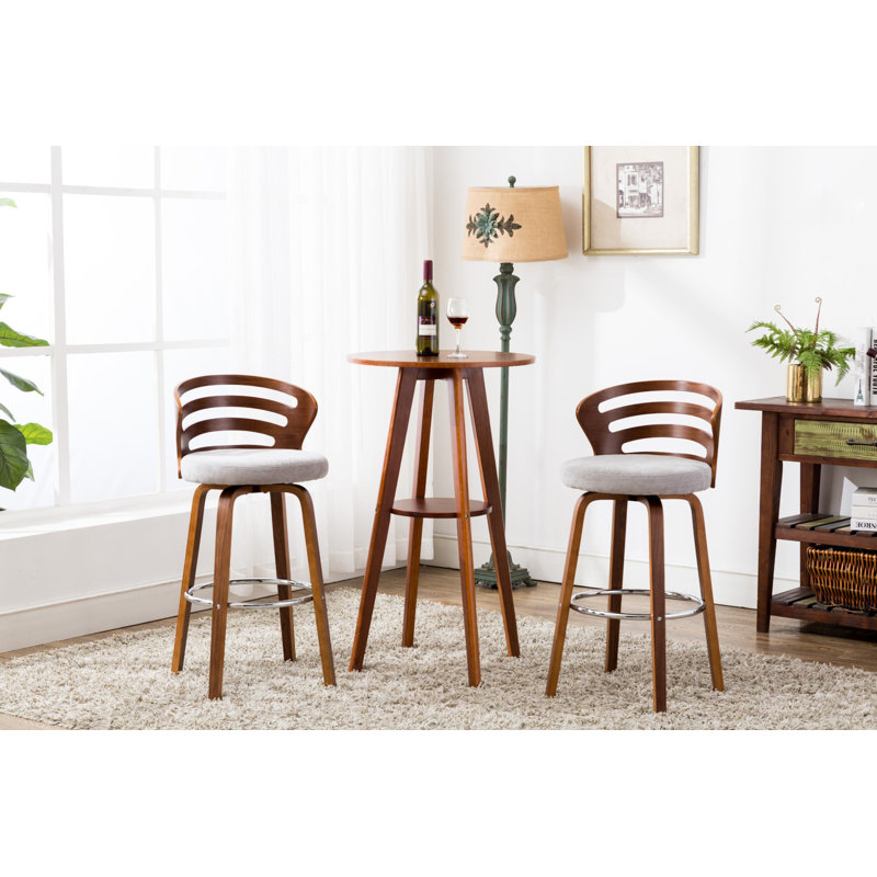 Tabouret de bar rotatif 28 po Hargrave, gris, Tissu