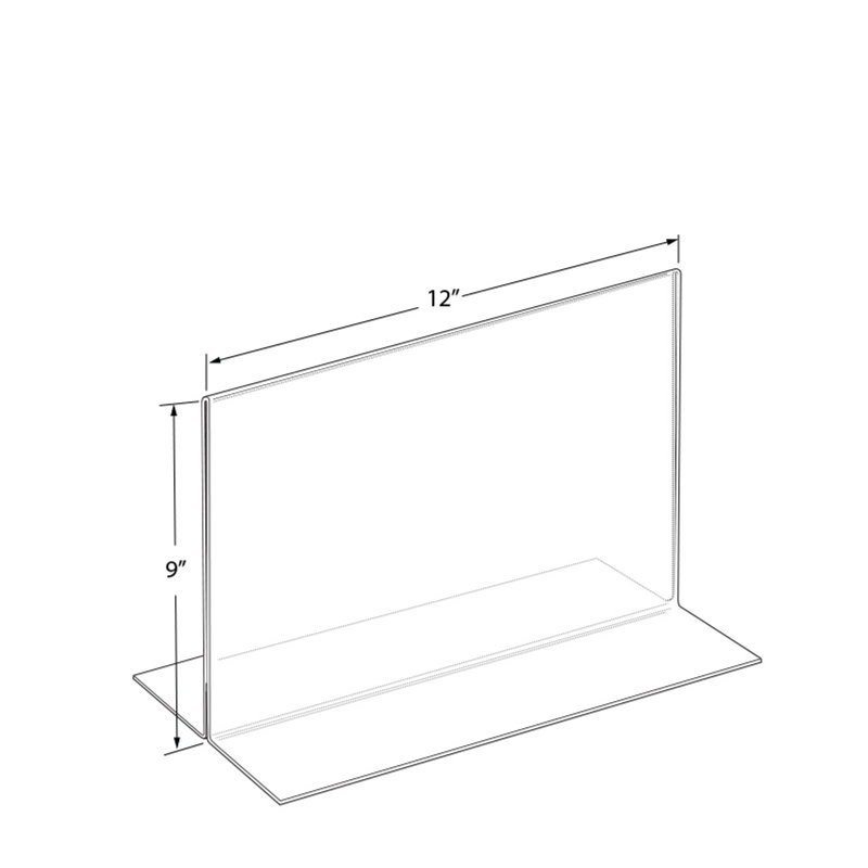 Clear Acrylic Bottom Loading Landscape Desktop Sign Holder, 12" x 9"
