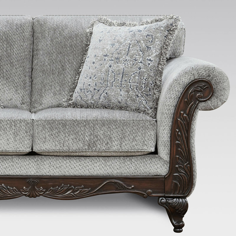 Table basse en bois, gris, table basse, 2 tables de bout rembourrage en chenille douce