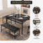 Ensemble de table de salle à manger 4 pièces avec banc et chaises rembourrés, meubles de cuisine et de salle à manger avec support de rangement-1833046226