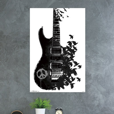 Impression sur papier guitare crow
