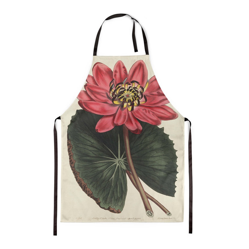 Red - Flowered Water Lily - Botanical Aprons