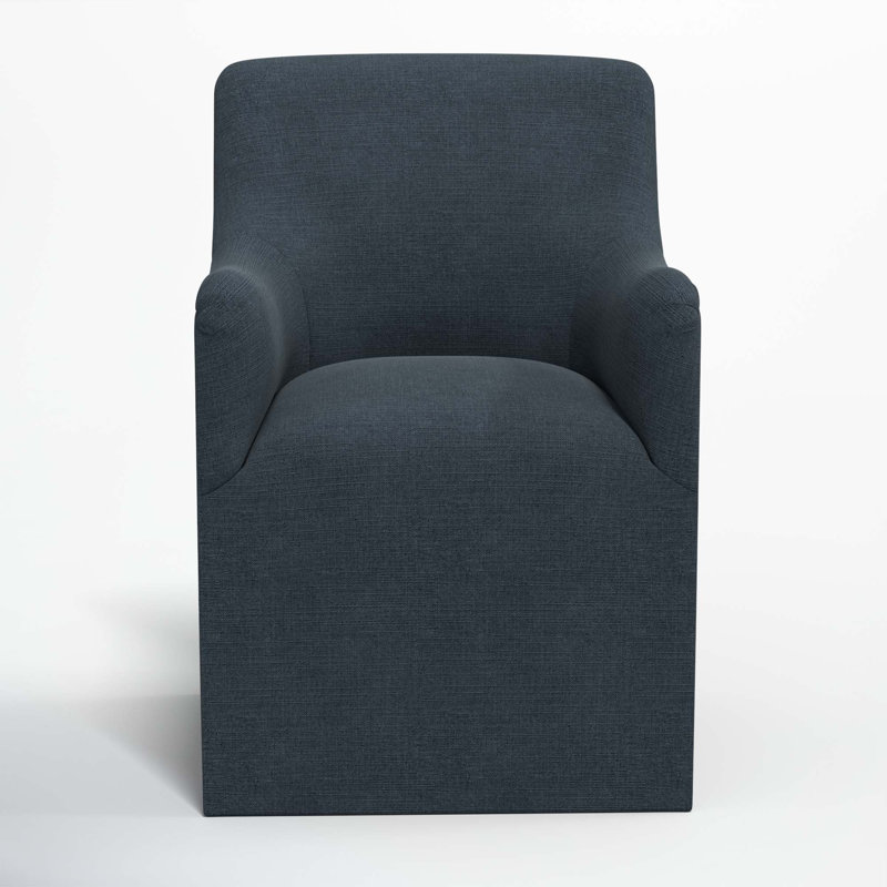 Priya Dining Chair In Zuma Pumice, Classic Navy Linen