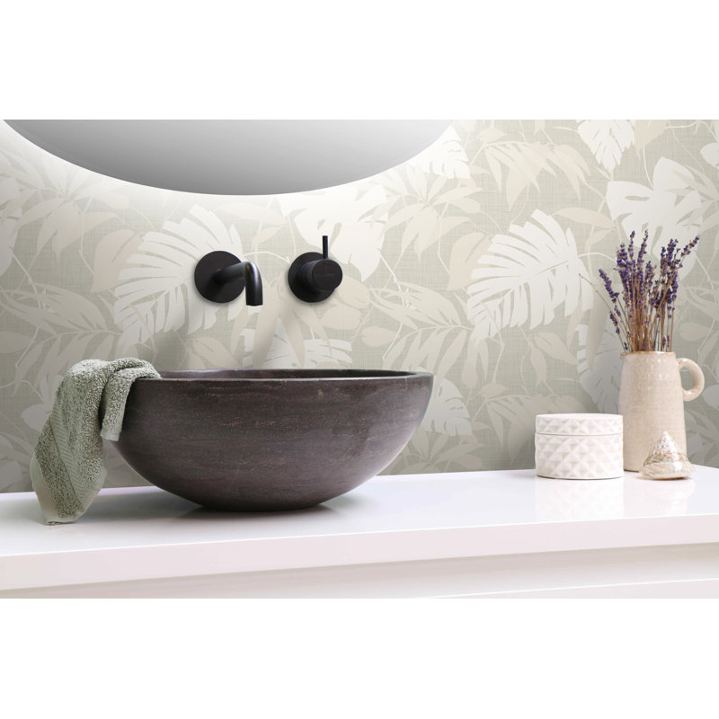 Papier peint floral Anatola, Beige / Blanc