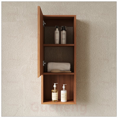 Grande armoire de rangement murale étroite avec porte et tablettes, idéale pour les petits espaces dans les salles de bain, les salons et les buanderies