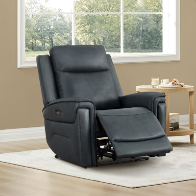 Genuine Leather  Zero Gravity Power Recliner With Adjustable Headrest