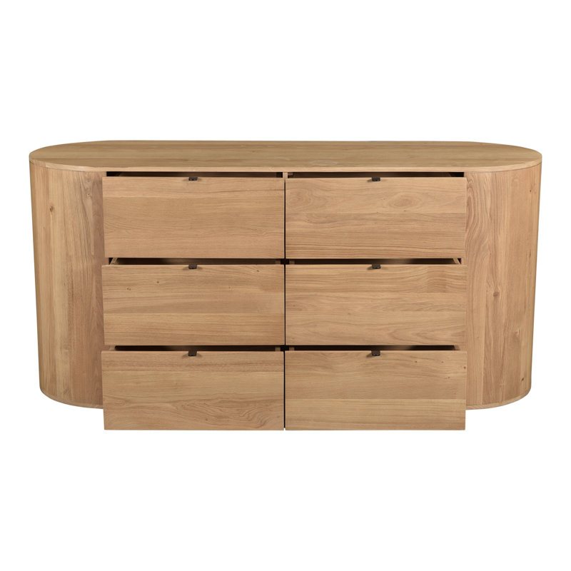 Millie 6 - Drawer Solid Wood Dresser, Natural
