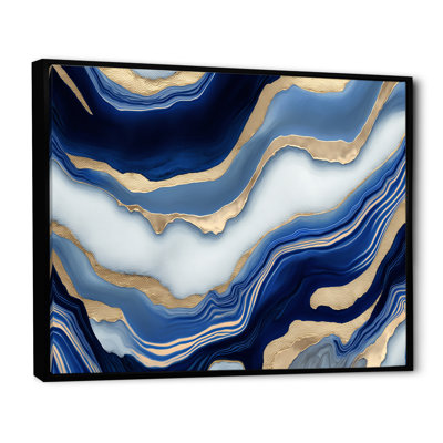 «Vibrant Blue and Gold Flow III», impression sur toile