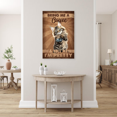 Krsek Cat Bring Me A Coffee On Canvas Graphic Art