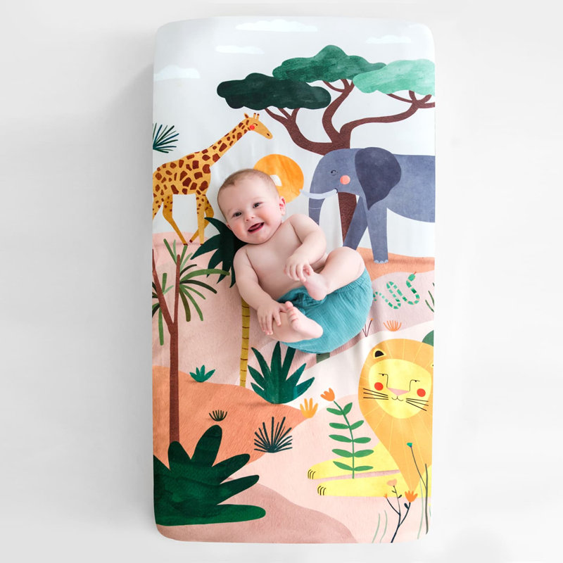 Mini Crib Sheet In The Savanna 100% Cotton
