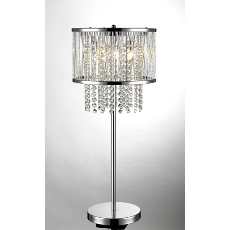 Modern 3 Light 2 Tier Crystal Table Lamp