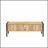 54.33 Inch Rattan TV Cabinet with Variable Color Light Strip, Double Sliding Doors, Adjustable Shelf, and Metal Legs for Modern Living Rooms