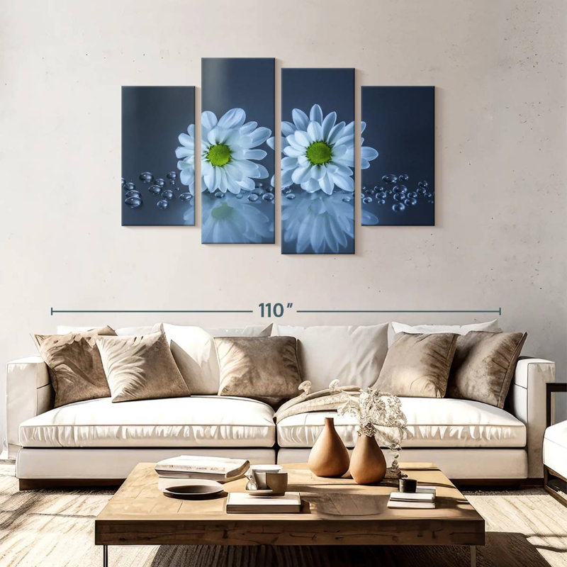 Harnek White Daisies, 48" H x 75" W