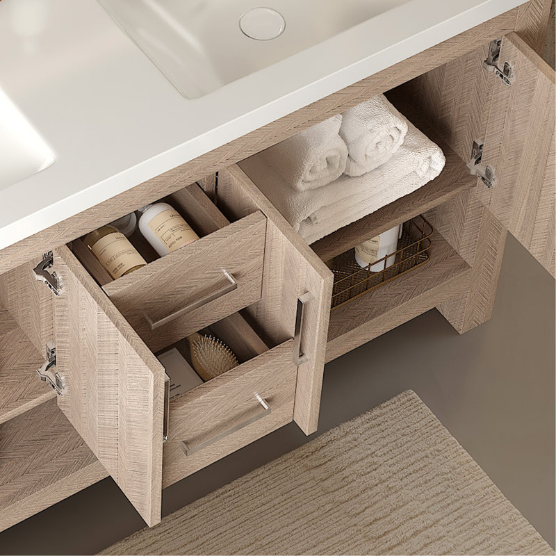 Luxueux meuble-lavabo avec des fonctionnalités avancées pour une expérience optimale