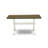 6 Piece Dining Table Set Contains a Rectangle Dining Room Table with X-Legs and 4 Baby Blue Linen Fabric Parson Chairs with a Bench, Wire Brushed linen white-85821364-85821367-126725363