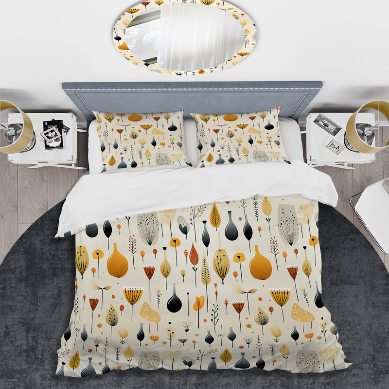 Mcm Minimalist Charm I Floral Duvet Cover, Twin Duvet Cover + 1 Standard Sham