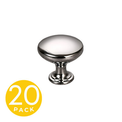 Armoire ronde ronde en chrome poli de 1 po Alpha Series (paquet de 20)