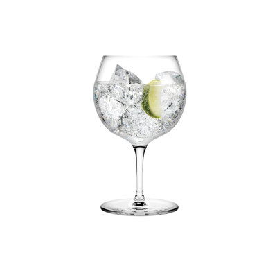 Vintage Set of 2 Lead Free Crystal Gin Tonic Glasses 20 oz.