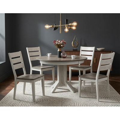 Hermelindo Extendable Rubberwood Solid Wood Dining Set