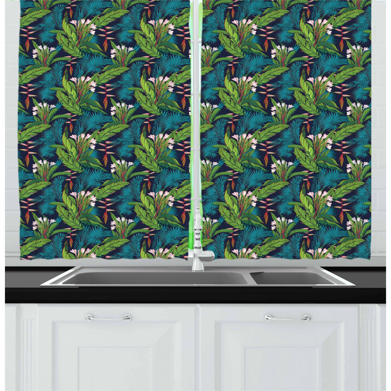 Floral Tailored Kitchen Curtain