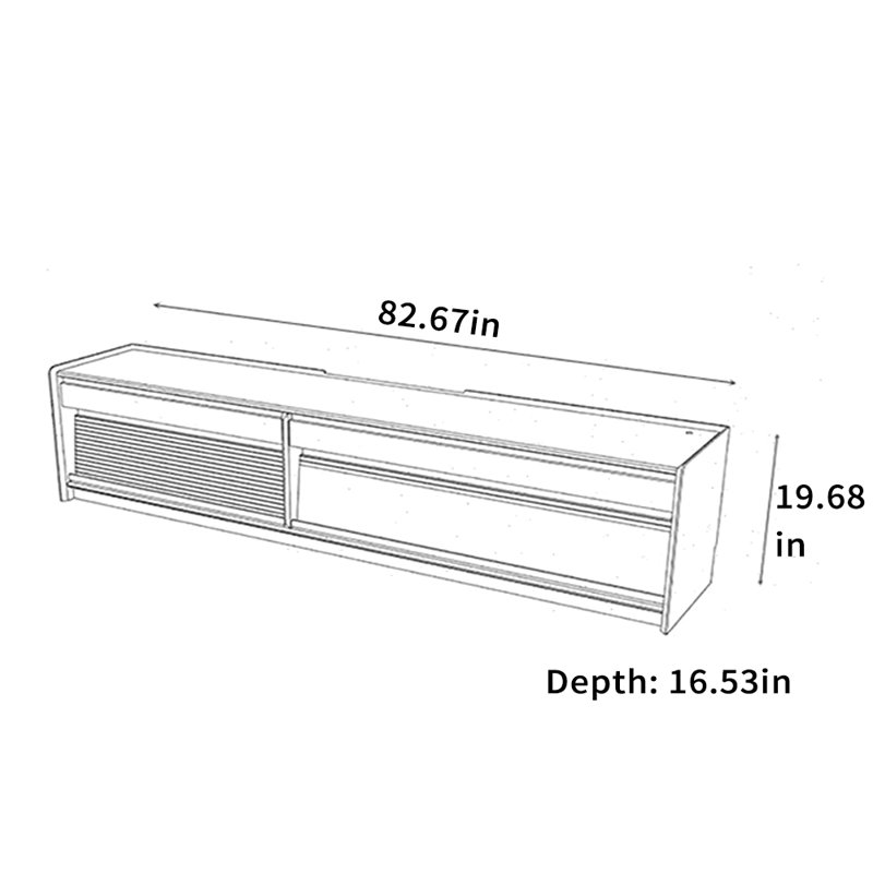 Meuble télé en bois de noyer noir, 82.67"