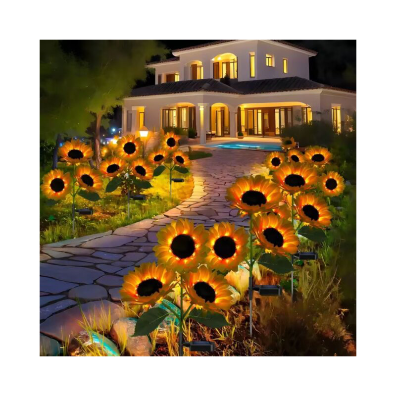 Éclairage de sentier décoratif avec 18 tournesols