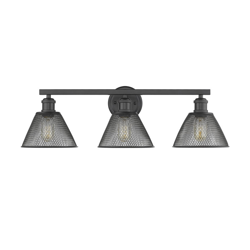 Éclairage de salle de bain à intensité variable 3 lumières Searcy, Noir mat