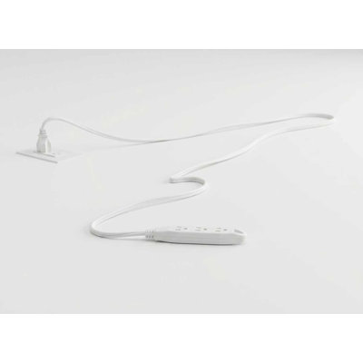 12 Ft. 3-Prong White Extension Cord – Grounded Indoor Power Cable