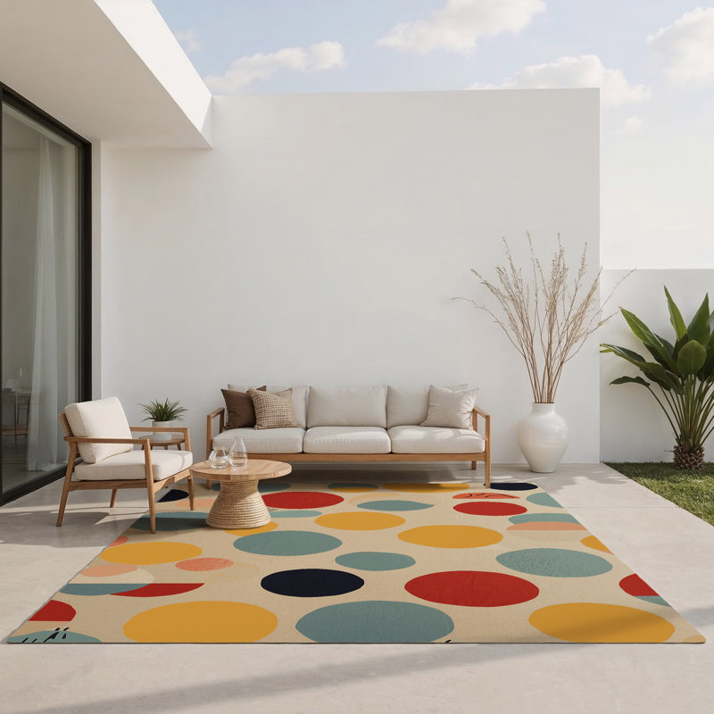 Groovy Wiggle Indoor And Outdoor Area Rug, Rectangle 1'6" x 2'6"