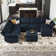 Chanaye 9-Piece Velvet Convertible Modular Sofa Sectional Livingroom Sofa Set, 8 Storage Ottomans with 7 Backrest