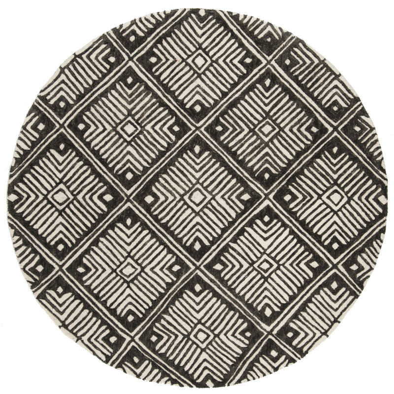 Oldroyd Hand Tufted Wool Geometric Rug, Round 6'