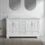 Meuble-lavabo double autoportant de 60 po avec pierre artificielle entièrement assemblé-130180588