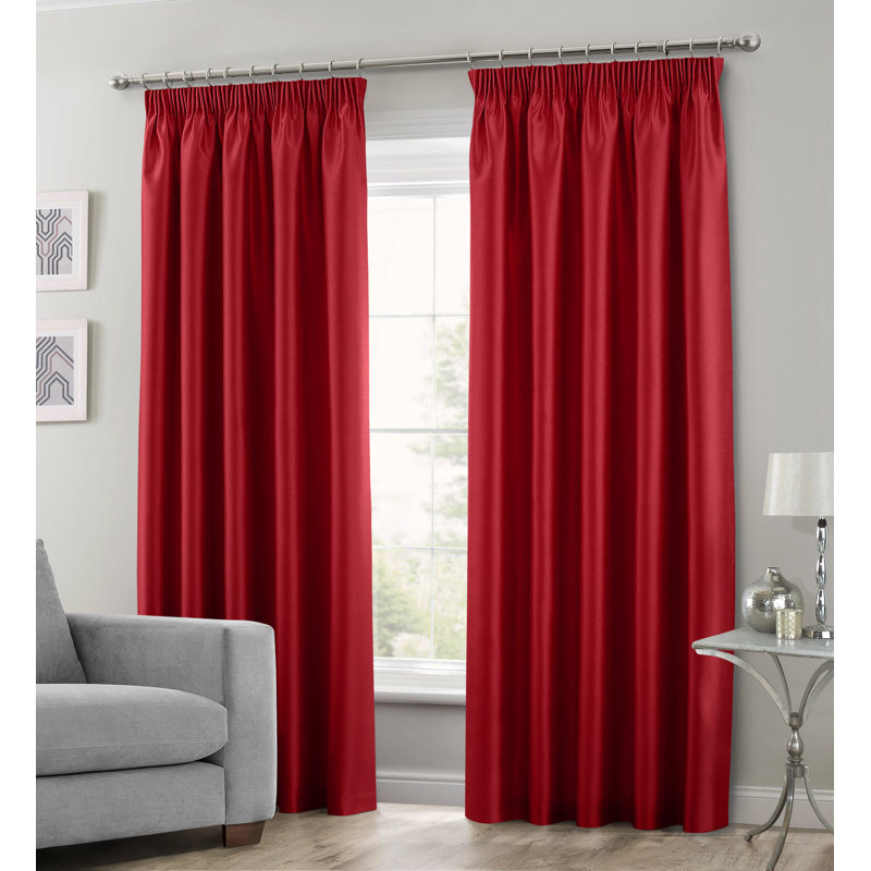 Gulya Curtain, Red, 66cm Width x 90cm Drop
